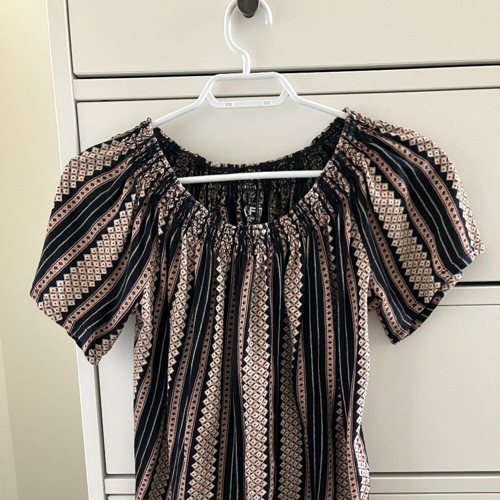 LOFT Striped 100% Cotton Tee - size S